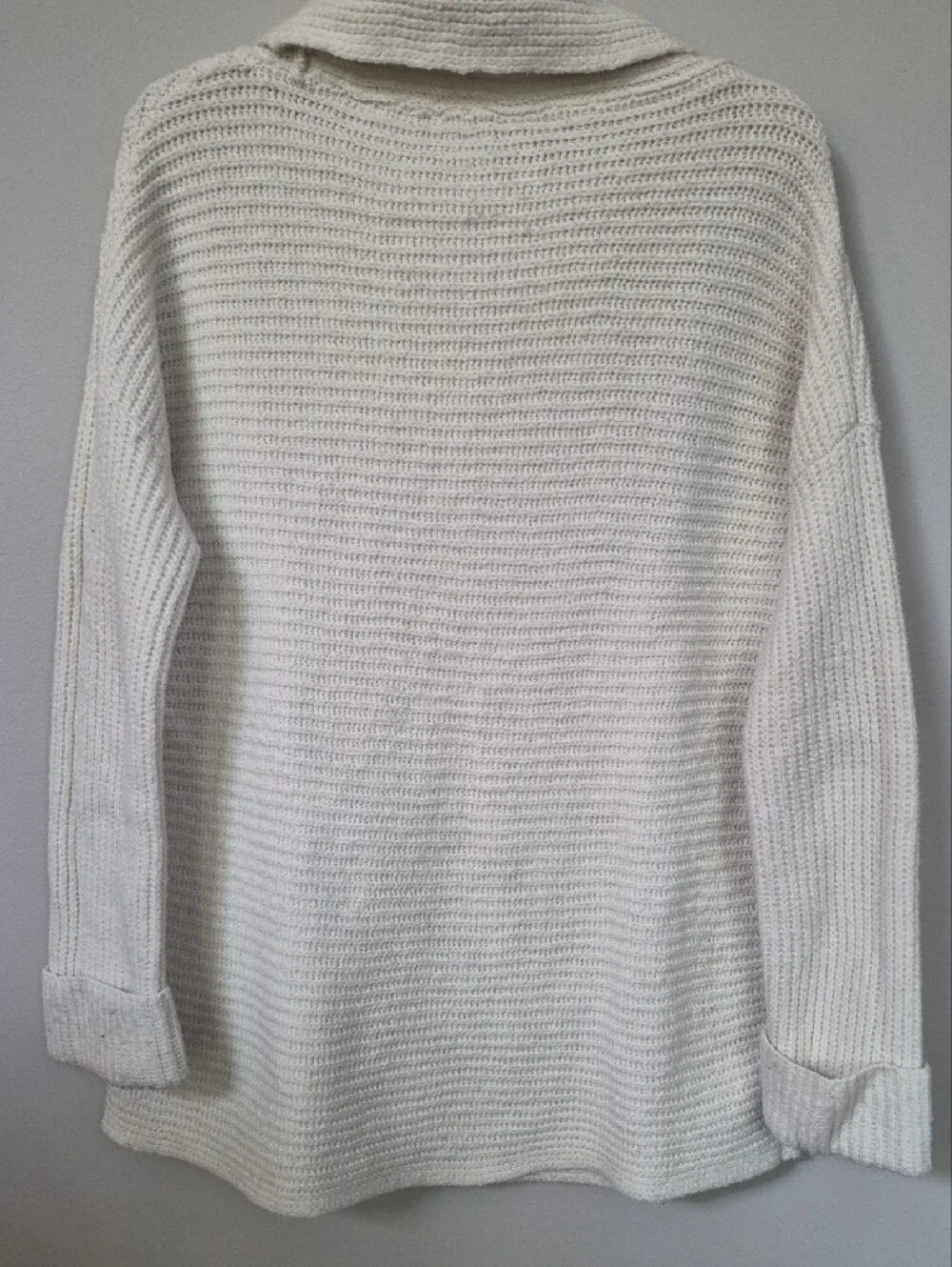 Anthropologie Pilcro Cream Cowl Neck Sweater Womens S Oversized Rib Knit Capsule